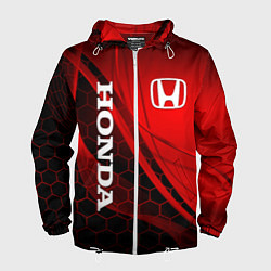 Ветровка с капюшоном мужская HONDA, цвет: 3D-белый
