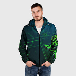 Ветровка с капюшоном мужская RAZER CYBERSPORT, цвет: 3D-черный — фото 2