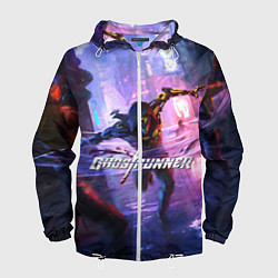 Ветровка с капюшоном мужская Ghostrunner, цвет: 3D-белый