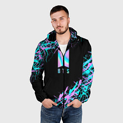 Ветровка с капюшоном мужская BTS, цвет: 3D-черный — фото 2