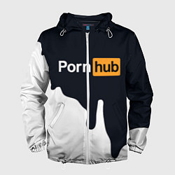 Ветровка с капюшоном мужская Pornhub, цвет: 3D-белый