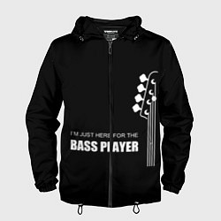 Ветровка с капюшоном мужская BASS PLAYER GUITAR, цвет: 3D-черный