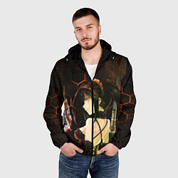 Ветровка с капюшоном мужская Куруми Токисаки, цвет: 3D-черный — фото 2