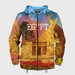 Ветровка с капюшоном мужская Египет Пирамида Хеопса, цвет: 3D-черный