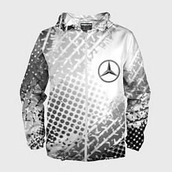 Ветровка с капюшоном мужская Mercedes-Benz, цвет: 3D-белый