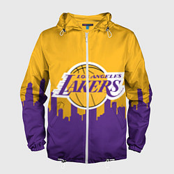 Ветровка с капюшоном мужская LOS ANGELES LAKERS, цвет: 3D-белый