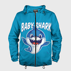 Ветровка с капюшоном мужская Baby Shark, цвет: 3D-черный