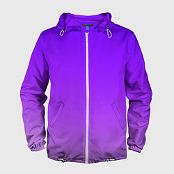 Ветровка с капюшоном мужская Фиолетовый космос, цвет: 3D-белый