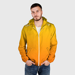 Ветровка с капюшоном мужская Оранжевый градиент, цвет: 3D-белый — фото 2