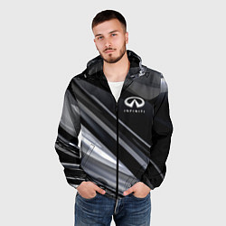 Ветровка с капюшоном мужская Infiniti, цвет: 3D-черный — фото 2