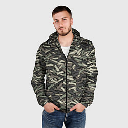Ветровка с капюшоном мужская Камуфляж - Димон, цвет: 3D-черный — фото 2