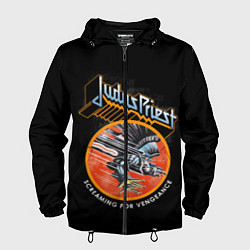 Ветровка с капюшоном мужская Judas Priest, цвет: 3D-черный