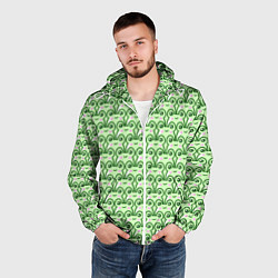 Ветровка с капюшоном мужская Милые лягушки, цвет: 3D-белый — фото 2