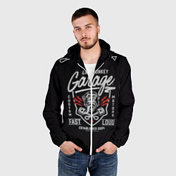 Ветровка с капюшоном мужская Gas Monkey Garage, цвет: 3D-белый — фото 2