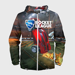 Ветровка с капюшоном мужская Rocket League, цвет: 3D-белый
