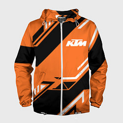 Ветровка с капюшоном мужская KTM КТМ SPORT, цвет: 3D-белый