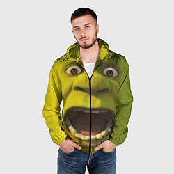 Ветровка с капюшоном мужская Shrek is Yelling, цвет: 3D-черный — фото 2