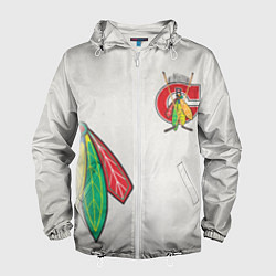 Ветровка с капюшоном мужская Чикаго Блэкхокс, цвет: 3D-белый