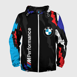 Ветровка с капюшоном мужская BMW M PERFORMANCE БМВ М, цвет: 3D-белый