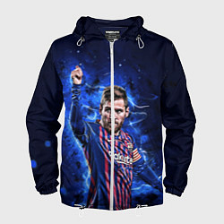 Ветровка с капюшоном мужская Lionel Messi Barcelona 10, цвет: 3D-белый