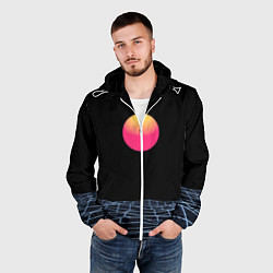 Ветровка с капюшоном мужская Цифровой восход, цвет: 3D-белый — фото 2