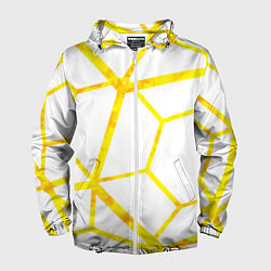 Ветровка с капюшоном мужская Hexagon, цвет: 3D-белый