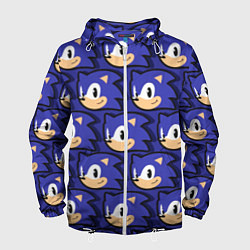 Ветровка с капюшоном мужская Sonic pattern, цвет: 3D-белый