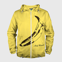 Ветровка с капюшоном мужская Энди Уорхол - Банан, цвет: 3D-белый