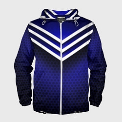 Ветровка с капюшоном мужская Sport blue style, цвет: 3D-белый