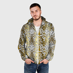 Ветровка с капюшоном мужская Versace gold & white, цвет: 3D-белый — фото 2