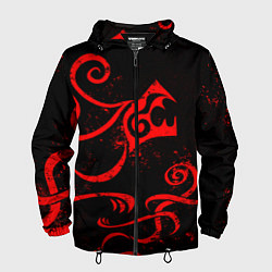 Ветровка с капюшоном мужская ТАТУИРОВКА ДРАКЕНА, цвет: 3D-черный