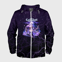 Ветровка с капюшоном мужская Genshin Impact - Raiden Shogun, цвет: 3D-белый