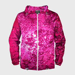 Ветровка с капюшоном мужская Розовые Пузырьки, цвет: 3D-белый