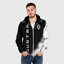 Ветровка с капюшоном мужская Renault Duster черно белый, цвет: 3D-белый — фото 2