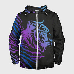 Ветровка с капюшоном мужская Tiger Neon, цвет: 3D-белый