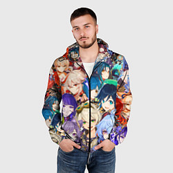 Ветровка с капюшоном мужская Genshin Impact - персонажи, цвет: 3D-черный — фото 2