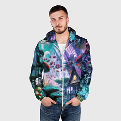 Ветровка с капюшоном мужская FantasyFish, цвет: 3D-белый — фото 2