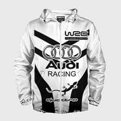 Ветровка с капюшоном мужская Audi Quattro, цвет: 3D-белый