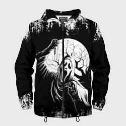 Ветровка с капюшоном мужская Крик Хэллоуин Хоррор Scream Halloween, цвет: 3D-черный
