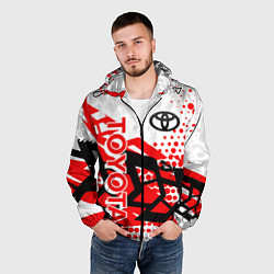 Ветровка с капюшоном мужская Toyota Тойота, цвет: 3D-черный — фото 2