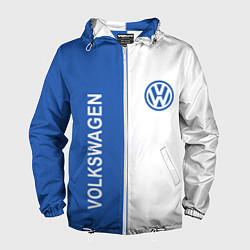 Ветровка с капюшоном мужская Volkswagen, ФОЛЬКСВАГЕН, цвет: 3D-белый