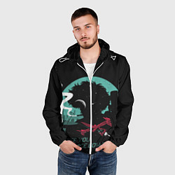 Ветровка с капюшоном мужская Ковбой Бибоп, цвет: 3D-белый — фото 2