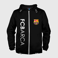 Ветровка с капюшоном мужская FC BARCA BLACK STYLE, цвет: 3D-белый