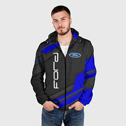Ветровка с капюшоном мужская Ford Форд авто, цвет: 3D-черный — фото 2