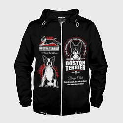 Ветровка с капюшоном мужская Бостон-Терьер Boston Terrier, цвет: 3D-белый