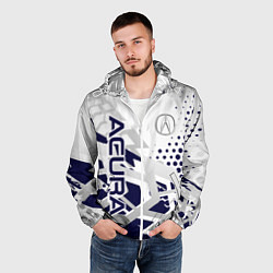 Ветровка с капюшоном мужская Acura Акура, цвет: 3D-белый — фото 2