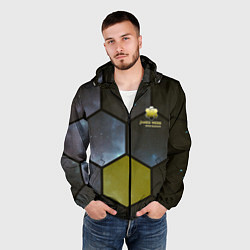 Ветровка с капюшоном мужская JWST space cell theme, цвет: 3D-черный — фото 2