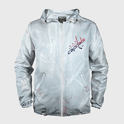 Ветровка с капюшоном мужская Washington Capitals Ovi8 Grey Ice theme, цвет: 3D-белый