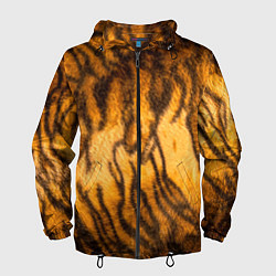 Ветровка с капюшоном мужская Шкура тигра 2022, цвет: 3D-черный
