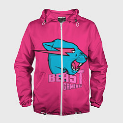 Ветровка с капюшоном мужская Mr Beast Gaming Full Print Pink edition, цвет: 3D-белый
